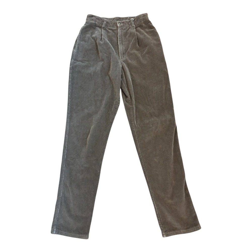 Vintage Lands End Corduroy Pants 10 Tall Brown Mid Wale High Rise Straight Leg